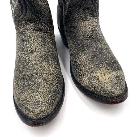 Old Gringo Polo Black Leather Cowboy Boots Embroidered Mid-Calf Western Sz‎ 6.5 - Picture 5 of 9